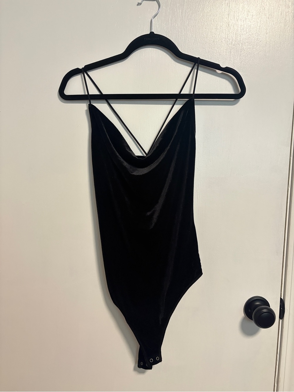 Abercrombie & Fitch Black Velvet Cowl Neck Bodysuit